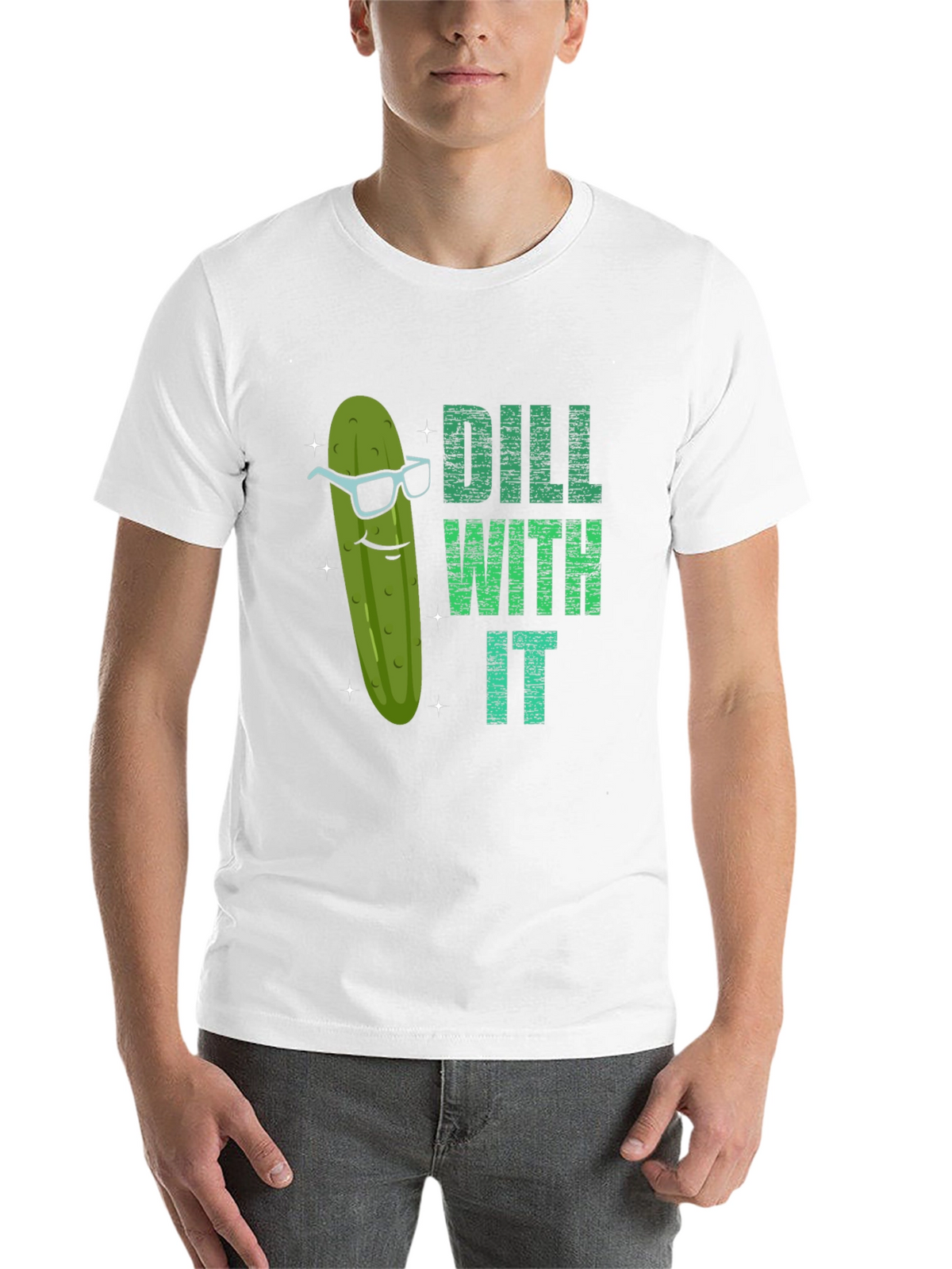 Dill With It Funny Pickle Graphic T-Shirt