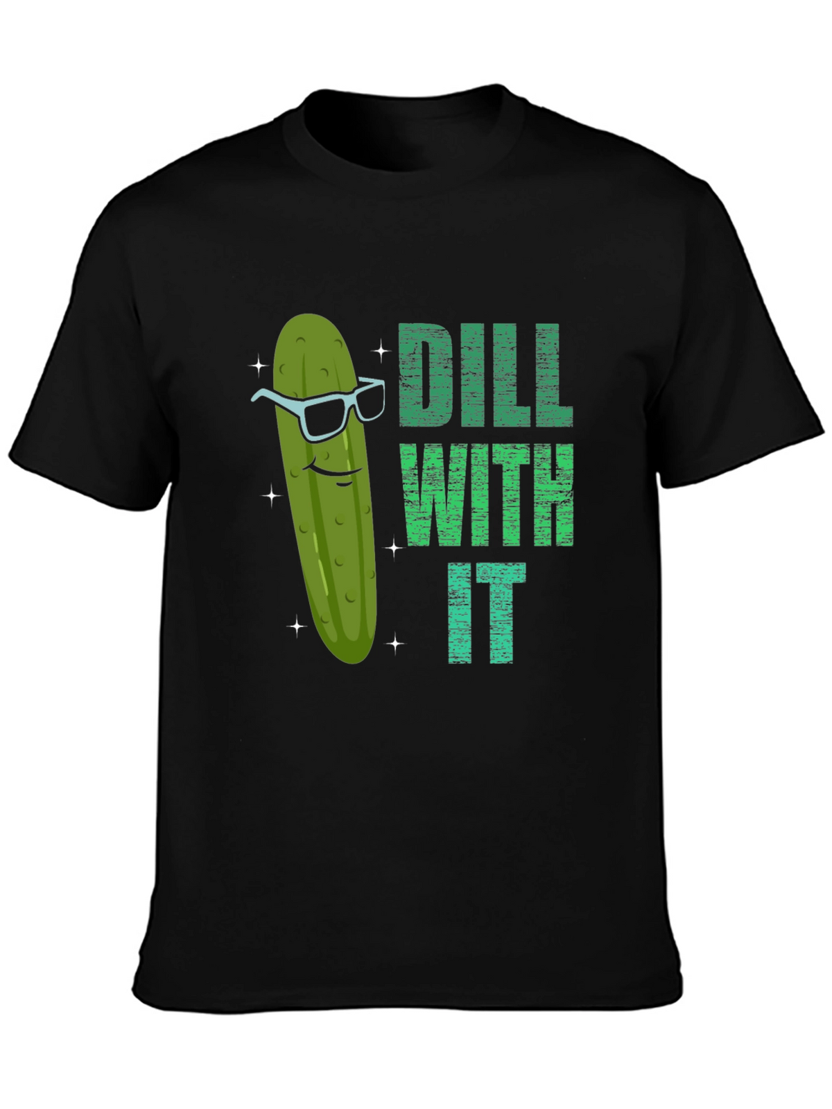 Dill With It Funny Pickle Graphic T-Shirt