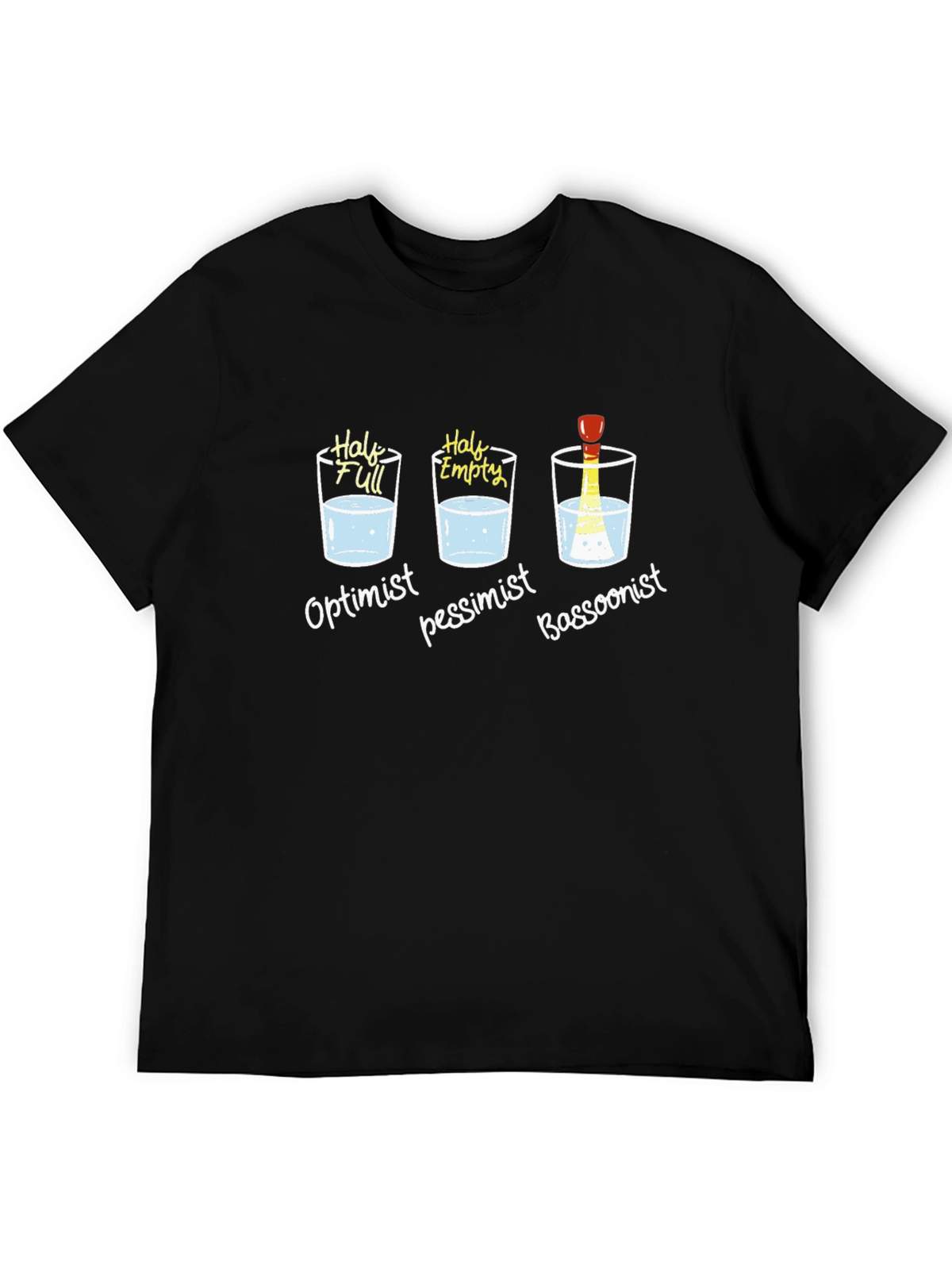 Optimist Pessimist Bassoonist T-Shirt - Funny Musician Tee