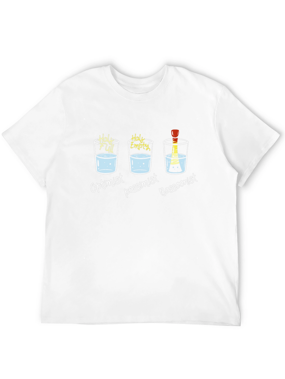 Optimist Pessimist Bassoonist T-Shirt - Funny Musician Tee