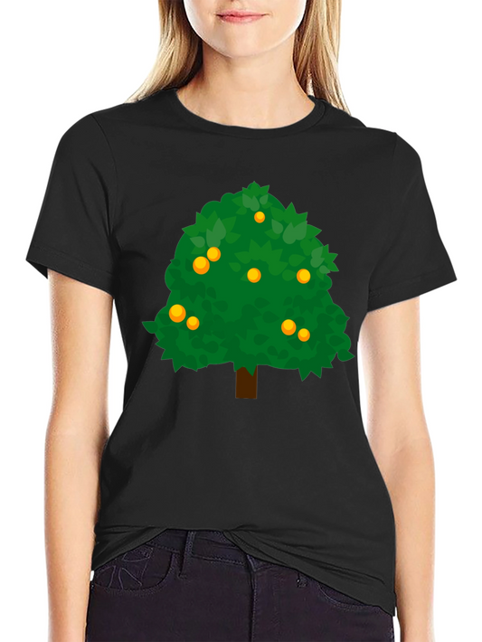 Orange Tree Graphic Tee - Nature Inspired Black T-Shirt