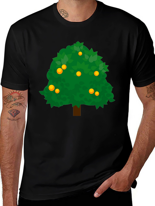 Orange Tree Graphic Tee - Nature Inspired Black T-Shirt