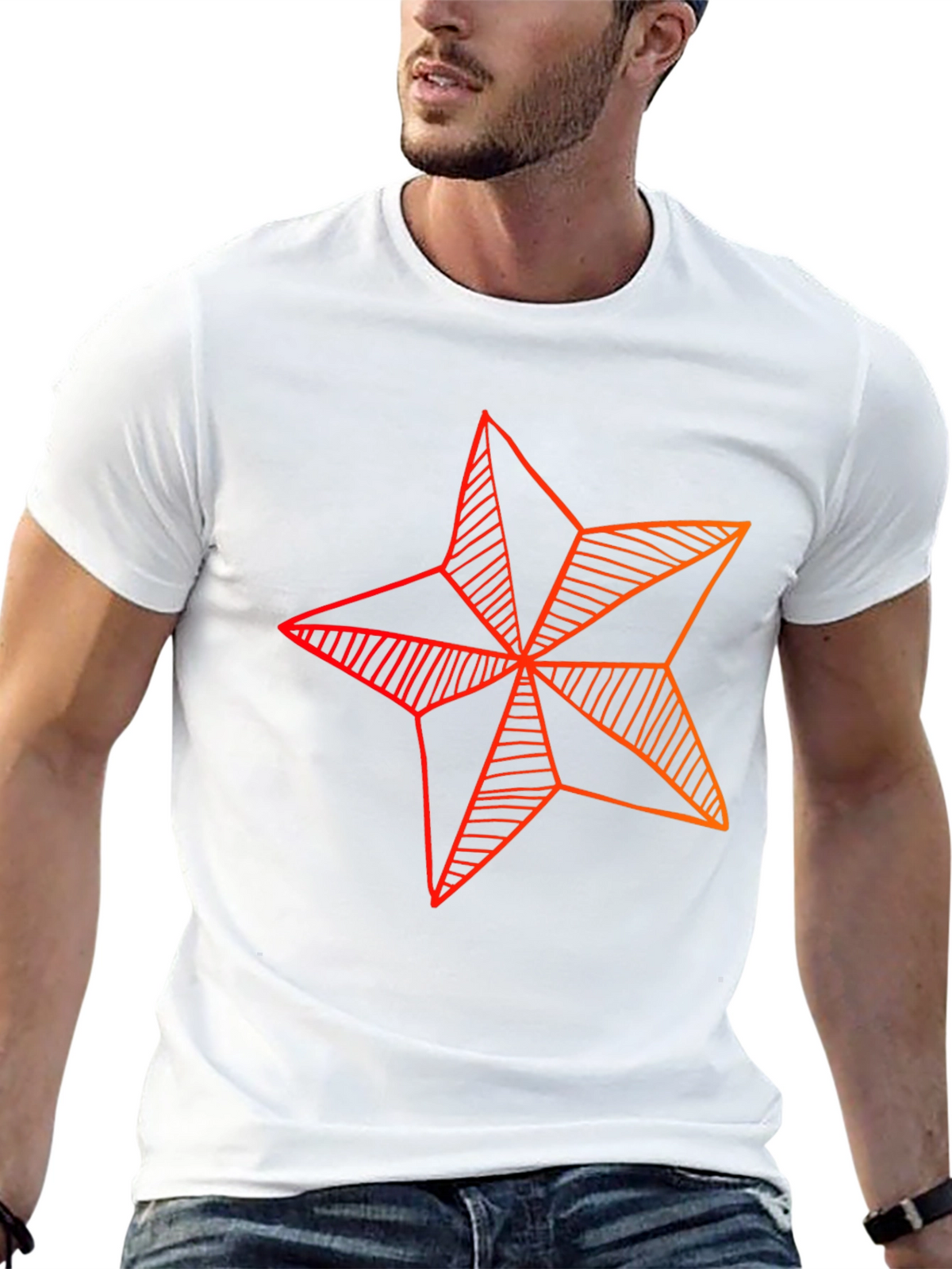 Star Graphic Tee - Modern Geometric Design