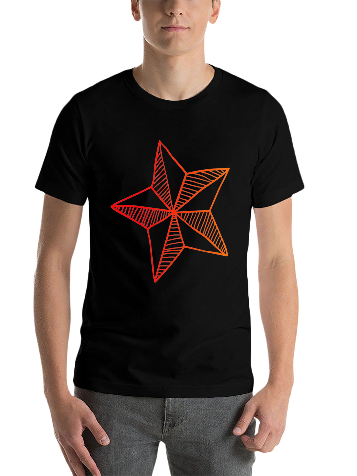 Star Graphic Tee - Modern Geometric Design