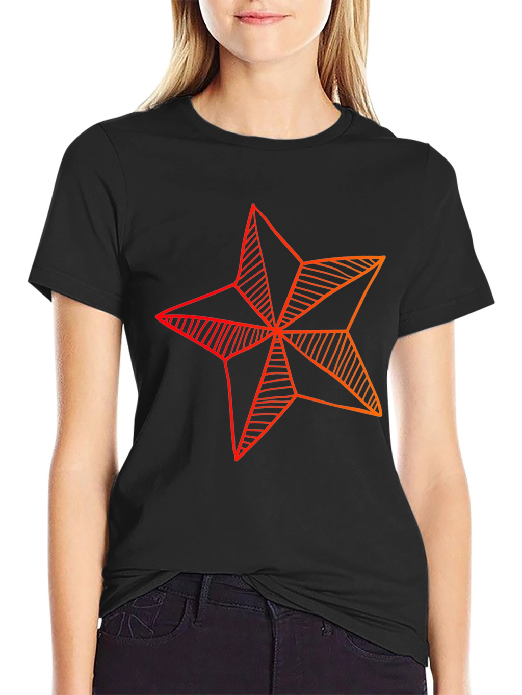 Star Graphic Tee - Modern Geometric Design