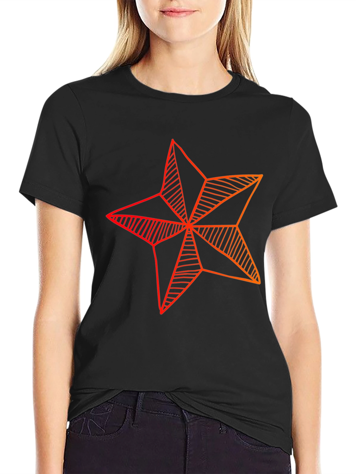 Star Graphic Tee - Modern Geometric Design