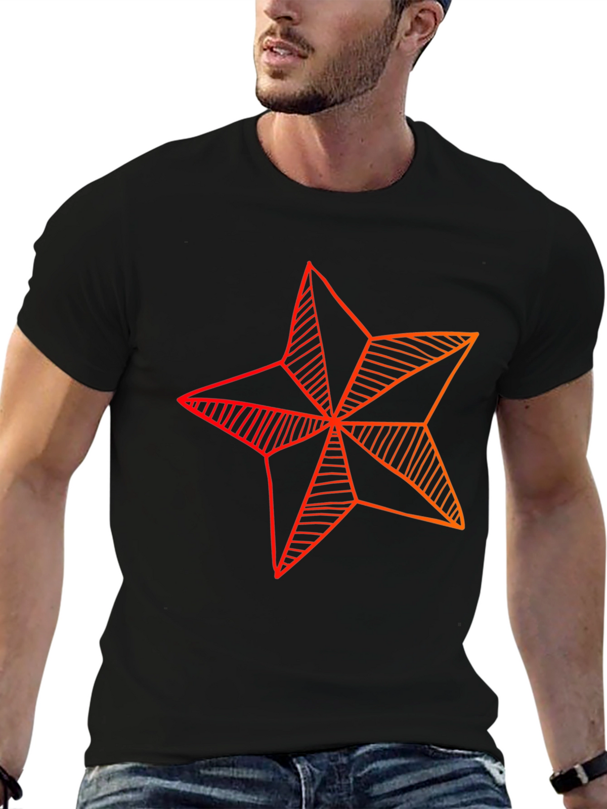 Star Graphic Tee - Modern Geometric Design