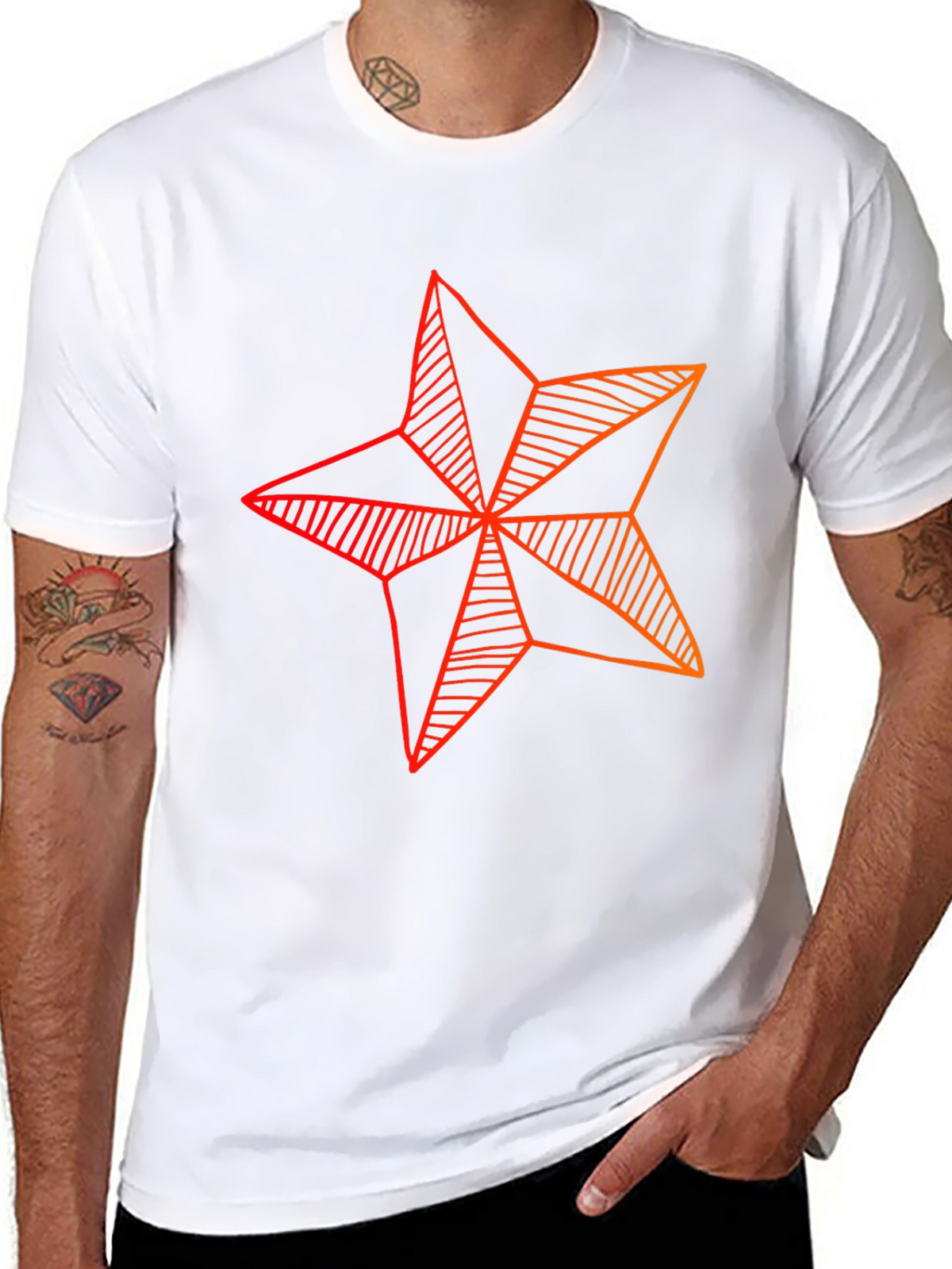 Star Graphic Tee - Modern Geometric Design