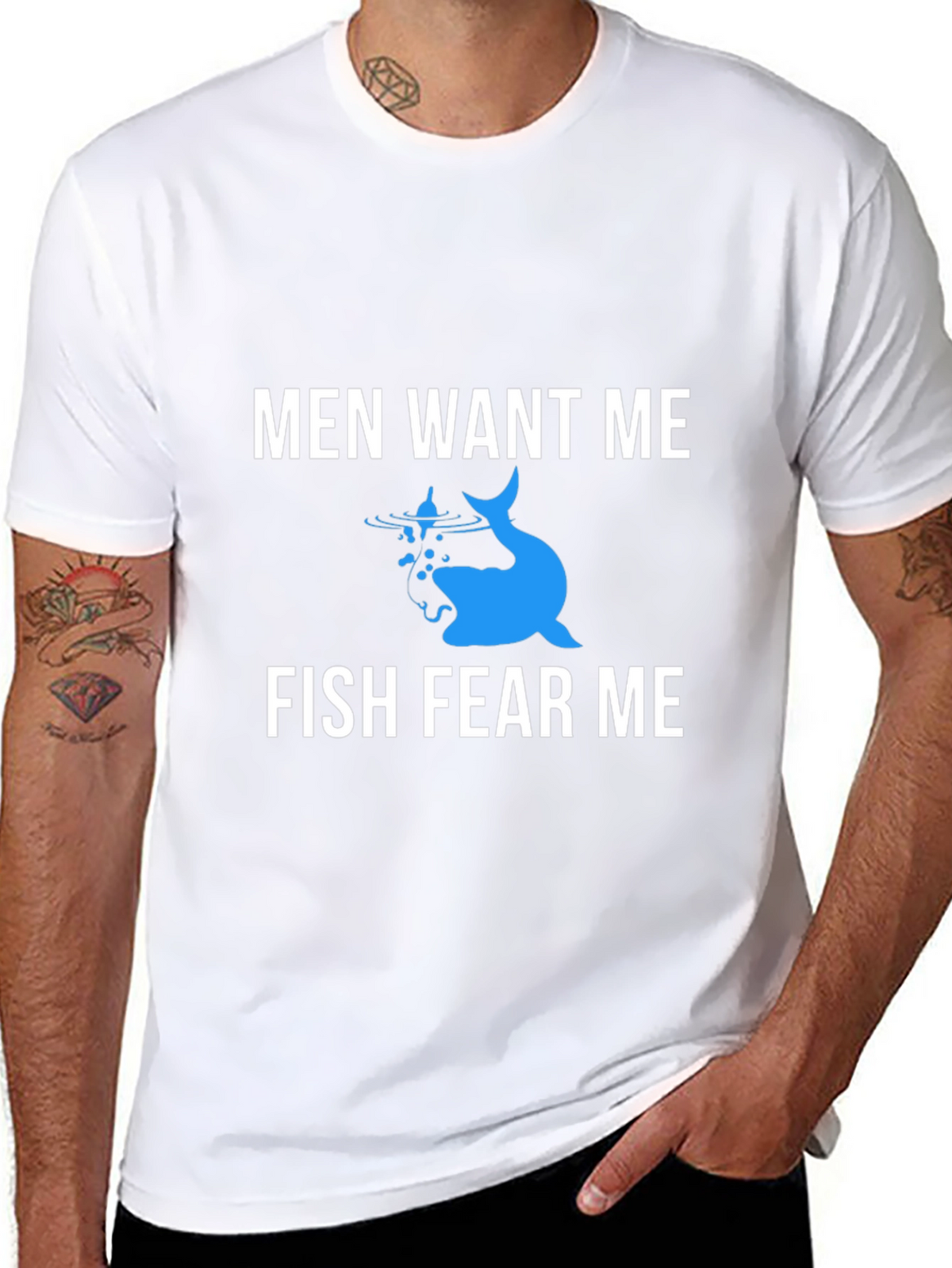 Men Want Me Fish Fear Me Graphic Tee