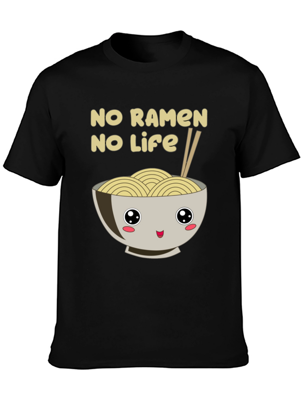 No Ramen No Life Black T-Shirt