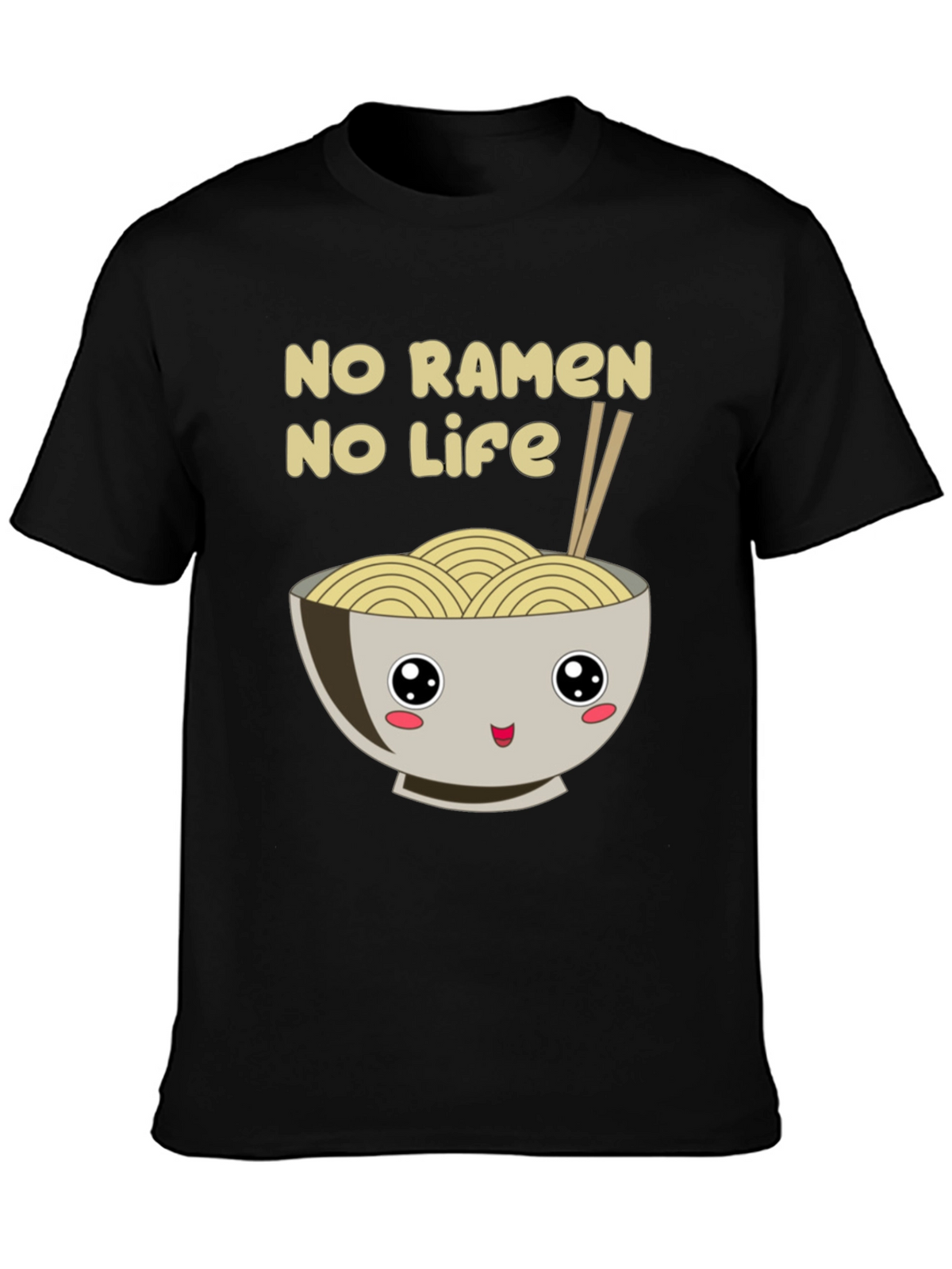 No Ramen No Life Black T-Shirt