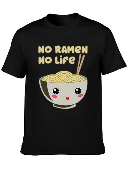 No Ramen No Life Black T-Shirt