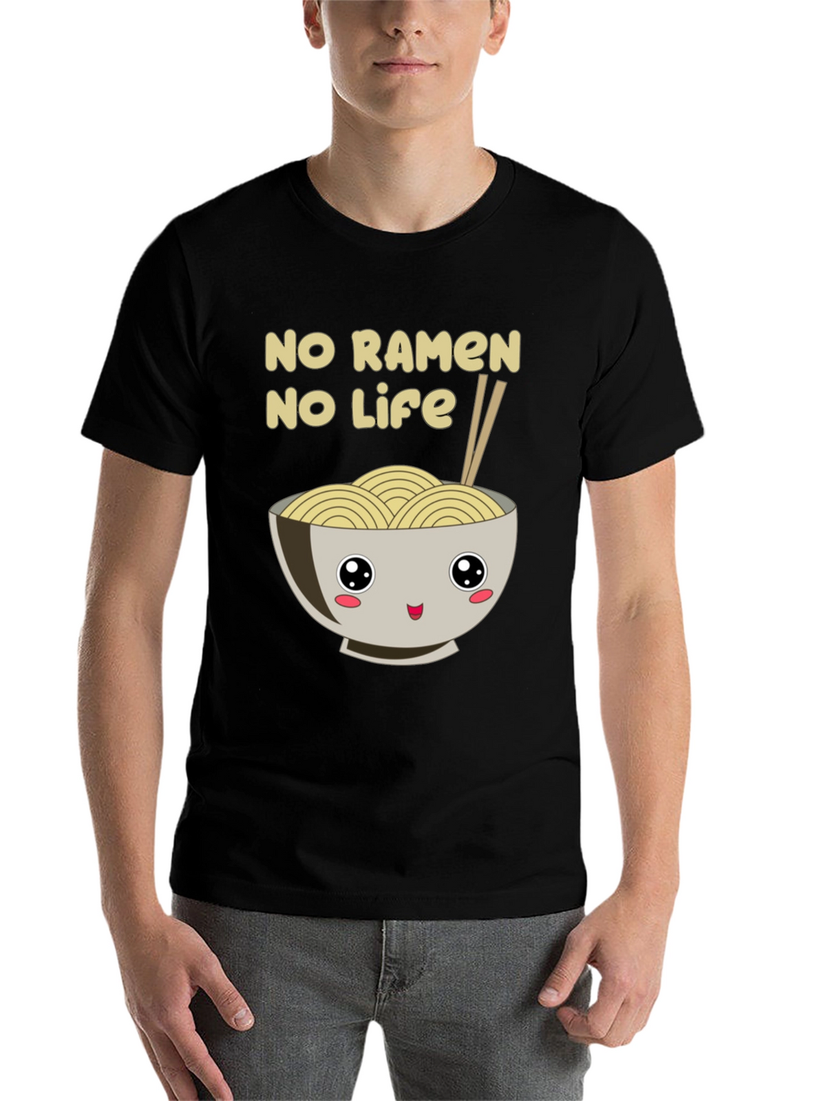 No Ramen No Life Black T-Shirt