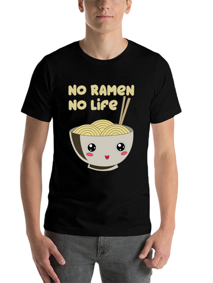 No Ramen No Life Black T-Shirt