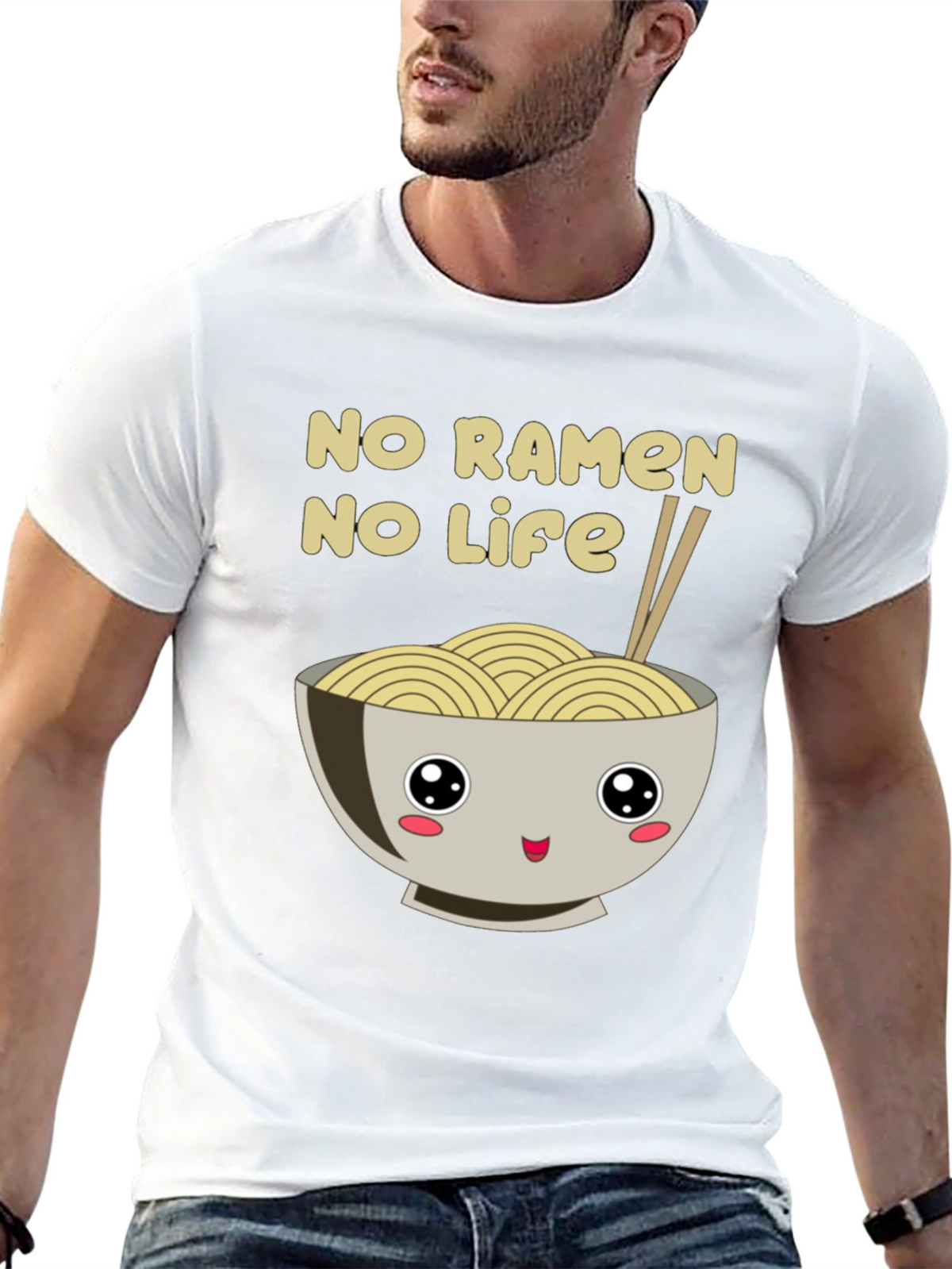 No Ramen No Life Black T-Shirt