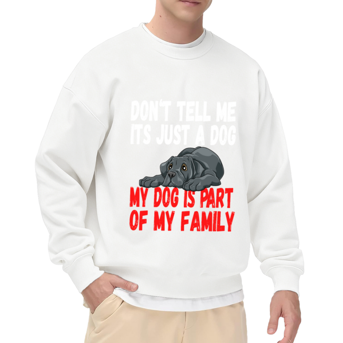 Don't Tell Me It's Just A Dog French Bulldog Crewneck Sweatshirt, My Dog Is Part Of My Family Pullover, Dog Mom Dad Gift, Pet Owner Sweatshirt