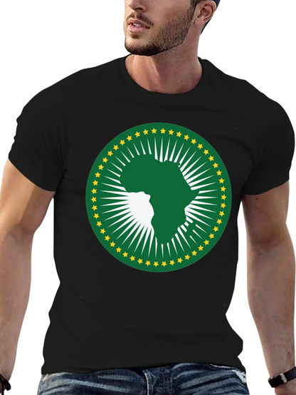African Union T-Shirt - Green & Gold Africa Logo
