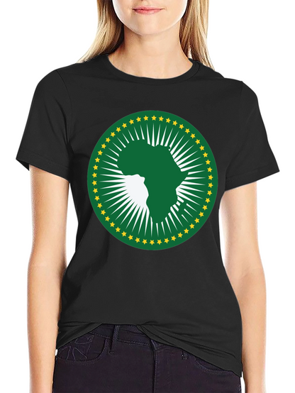African Union T-Shirt - Green & Gold Africa Logo