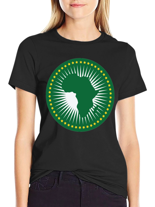 African Union T-Shirt - Green & Gold Africa Logo