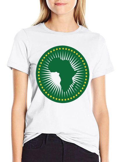 African Union T-Shirt - Green & Gold Africa Logo