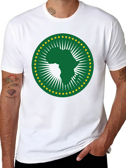 African Union T-Shirt - Green & Gold Africa Logo