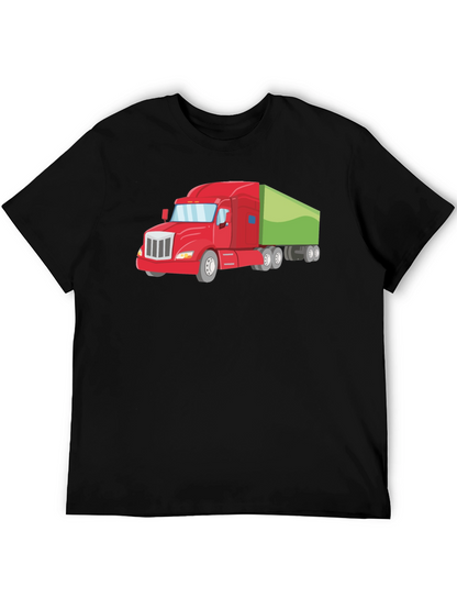 Truck Graphic Tee - Black Cotton T-Shirt