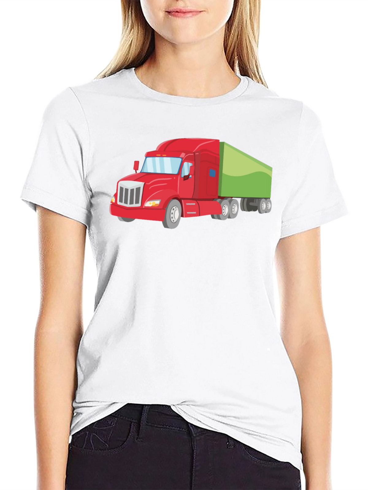 Truck Graphic Tee - Black Cotton T-Shirt