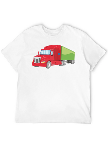 Truck Graphic Tee - Black Cotton T-Shirt