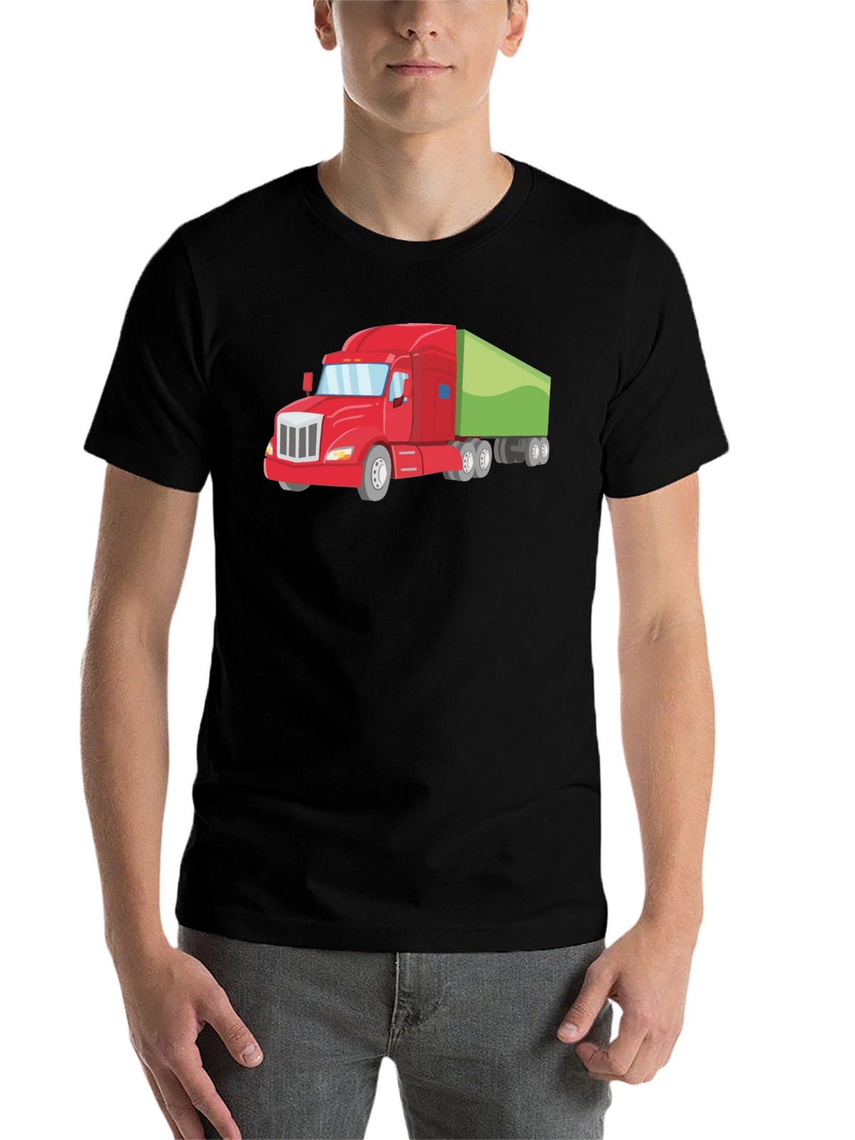 Truck Graphic Tee - Black Cotton T-Shirt