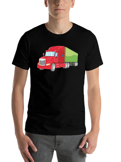 Truck Graphic Tee - Black Cotton T-Shirt