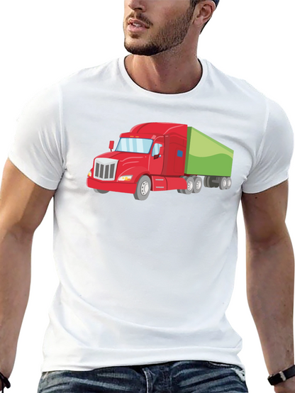 Truck Graphic Tee - Black Cotton T-Shirt