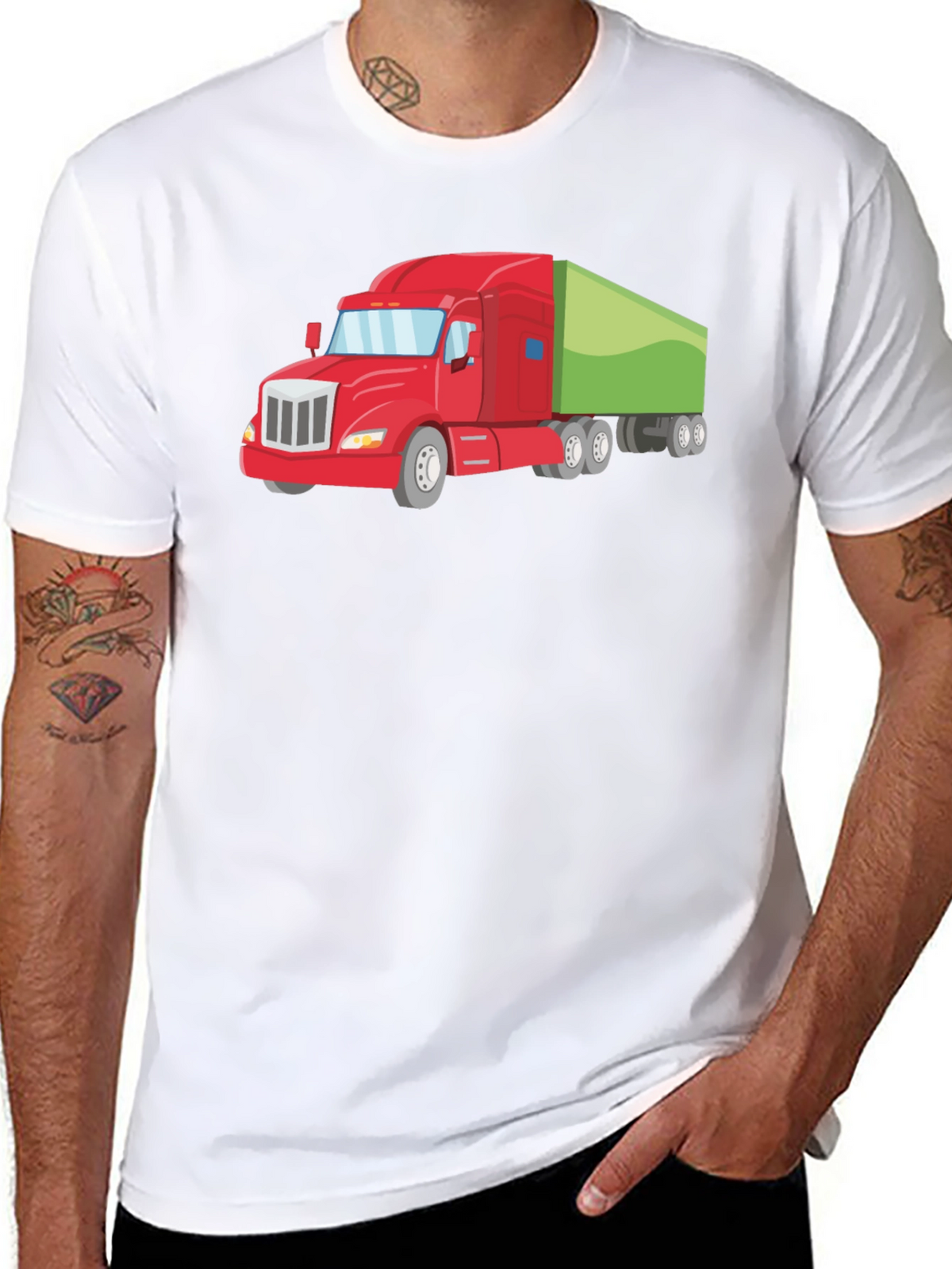 Truck Graphic Tee - Black Cotton T-Shirt