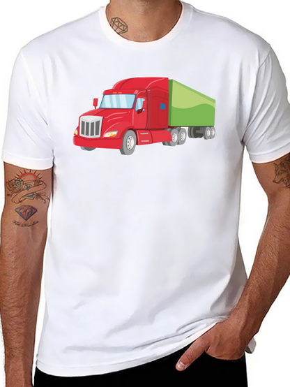 Truck Graphic Tee - Black Cotton T-Shirt