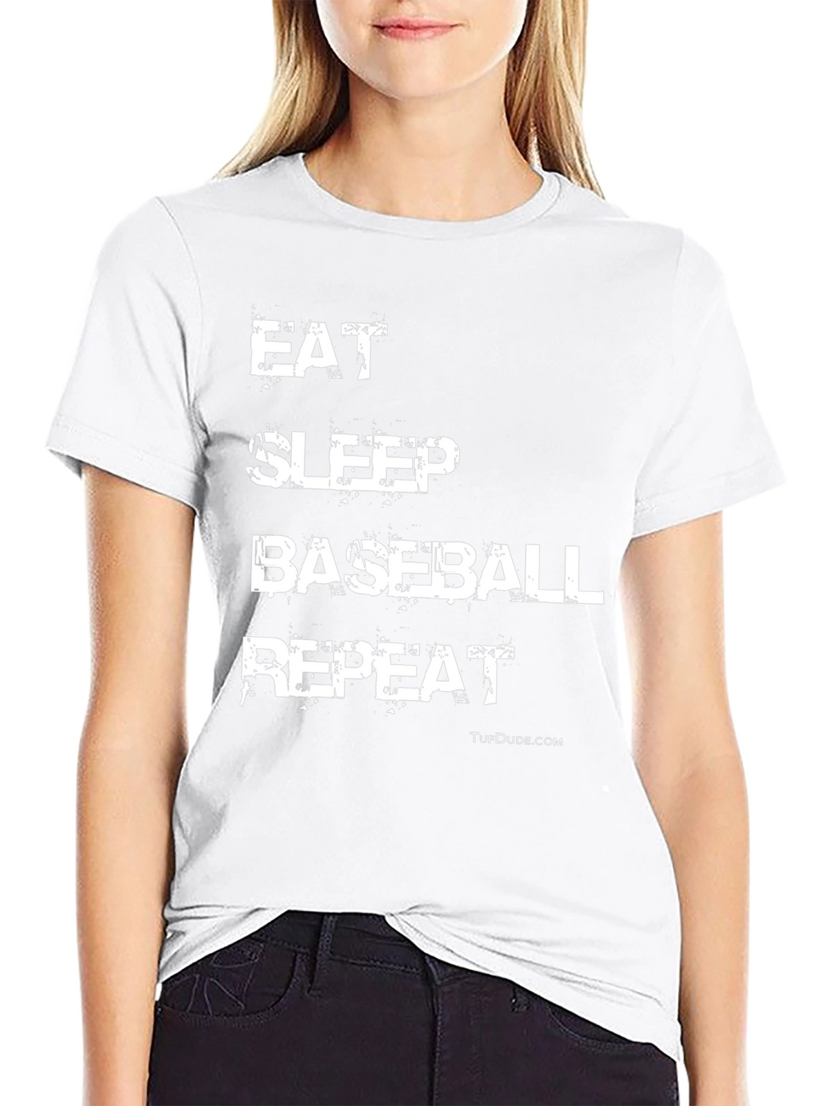 Eat Sleep Baseball Repeat Black Graphic Tee