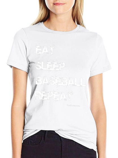 Eat Sleep Baseball Repeat Black Graphic Tee