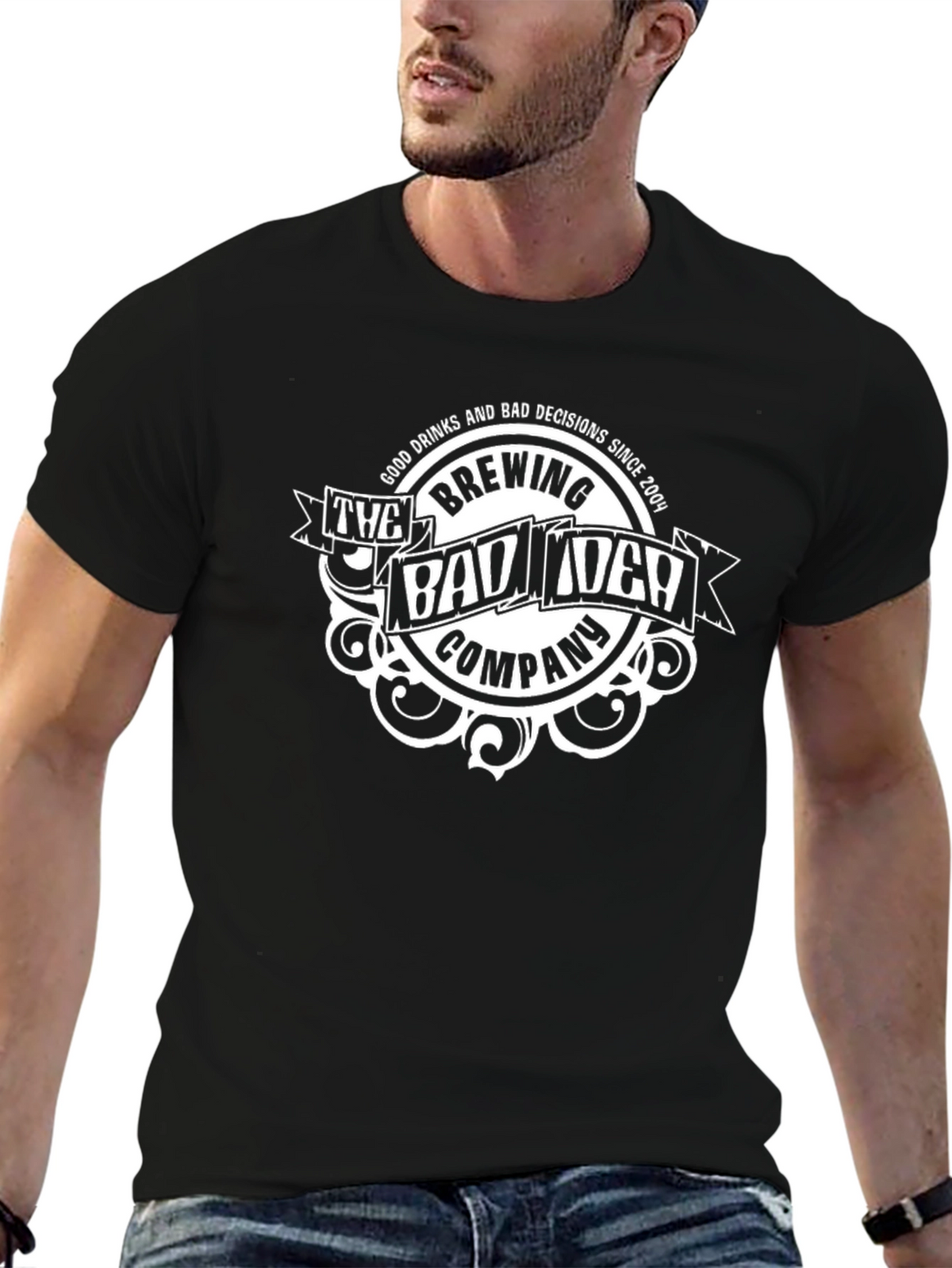The Bad Idea Brewing Company Black Graphic T-Shirt
