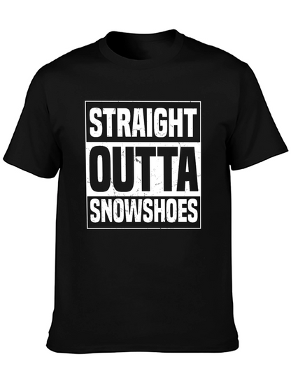 Straight Outta Snowshoes T-Shirt Funny Winter Sports Tee