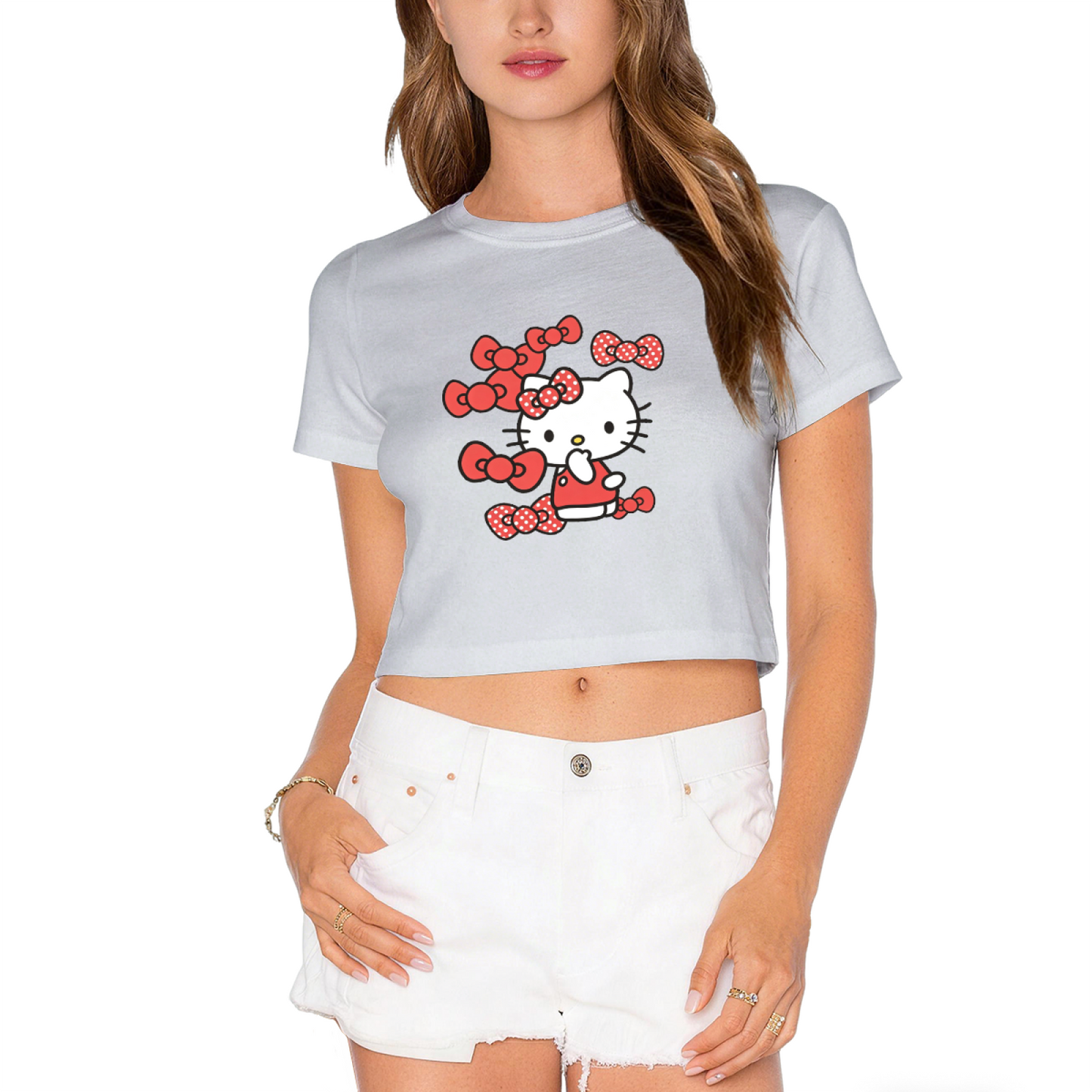 Angry Retro Mickey Mouse Cool Black Crop Tee