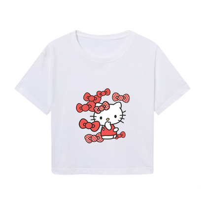 Angry Retro Mickey Mouse Cool Black Crop Tee