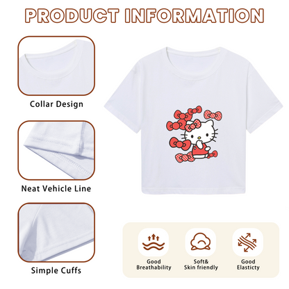 Angry Retro Mickey Mouse Cool Black Crop Tee