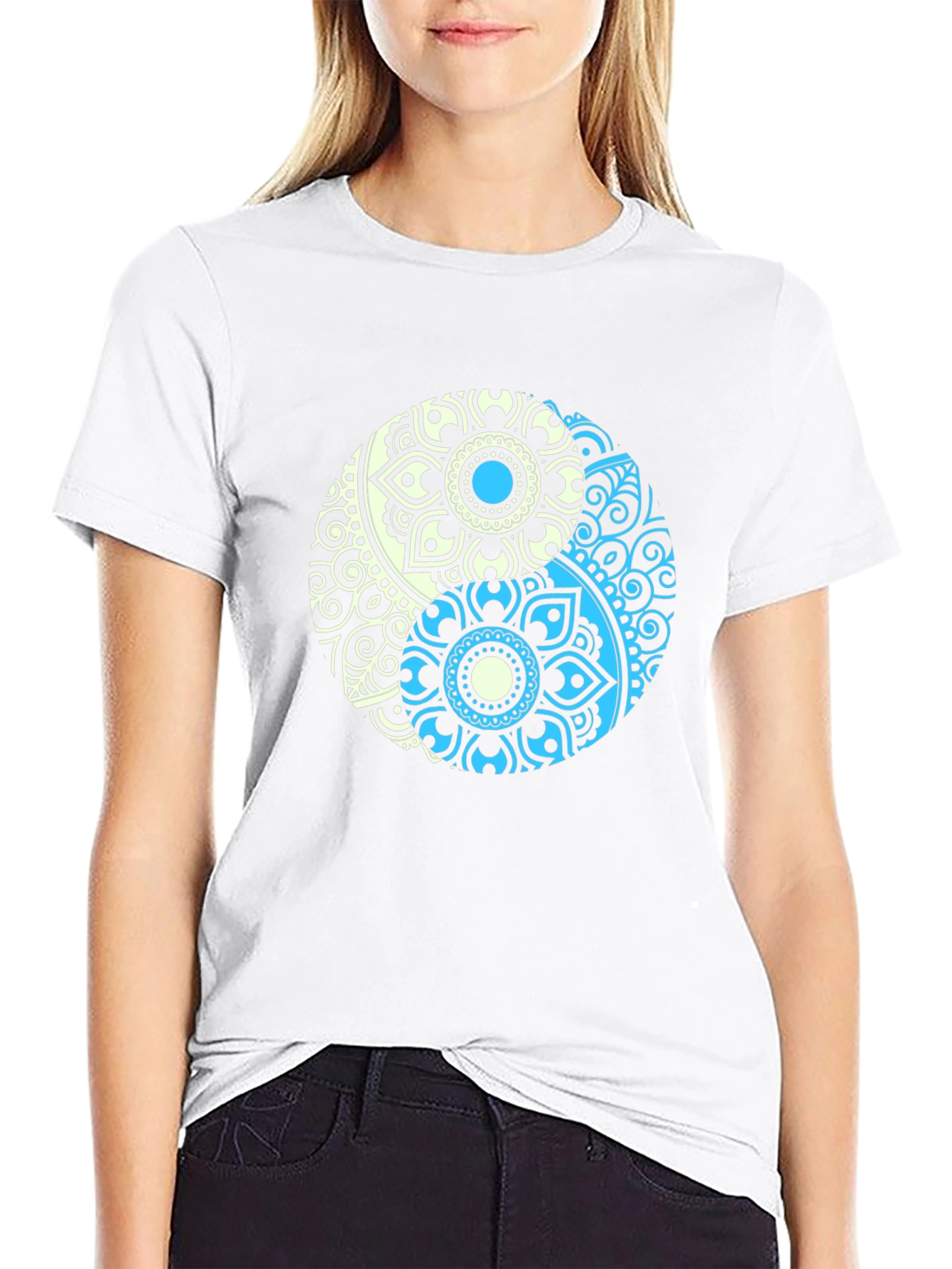 Yin Yang Mandala Graphic T-Shirt - Relaxed Fit