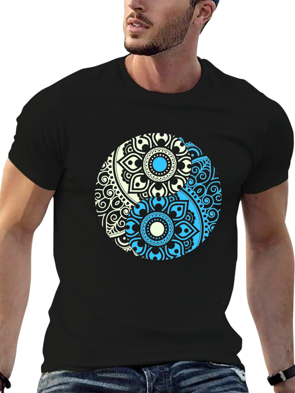 Yin Yang Mandala Graphic T-Shirt - Relaxed Fit