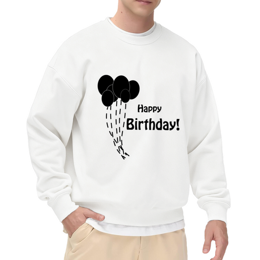 Happy Birthday Balloons Crewneck Sweatshirt, Minimalist Balloon Pullover, Birthday Gift