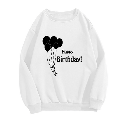 Happy Birthday Balloons Crewneck Sweatshirt, Minimalist Balloon Pullover, Birthday Gift