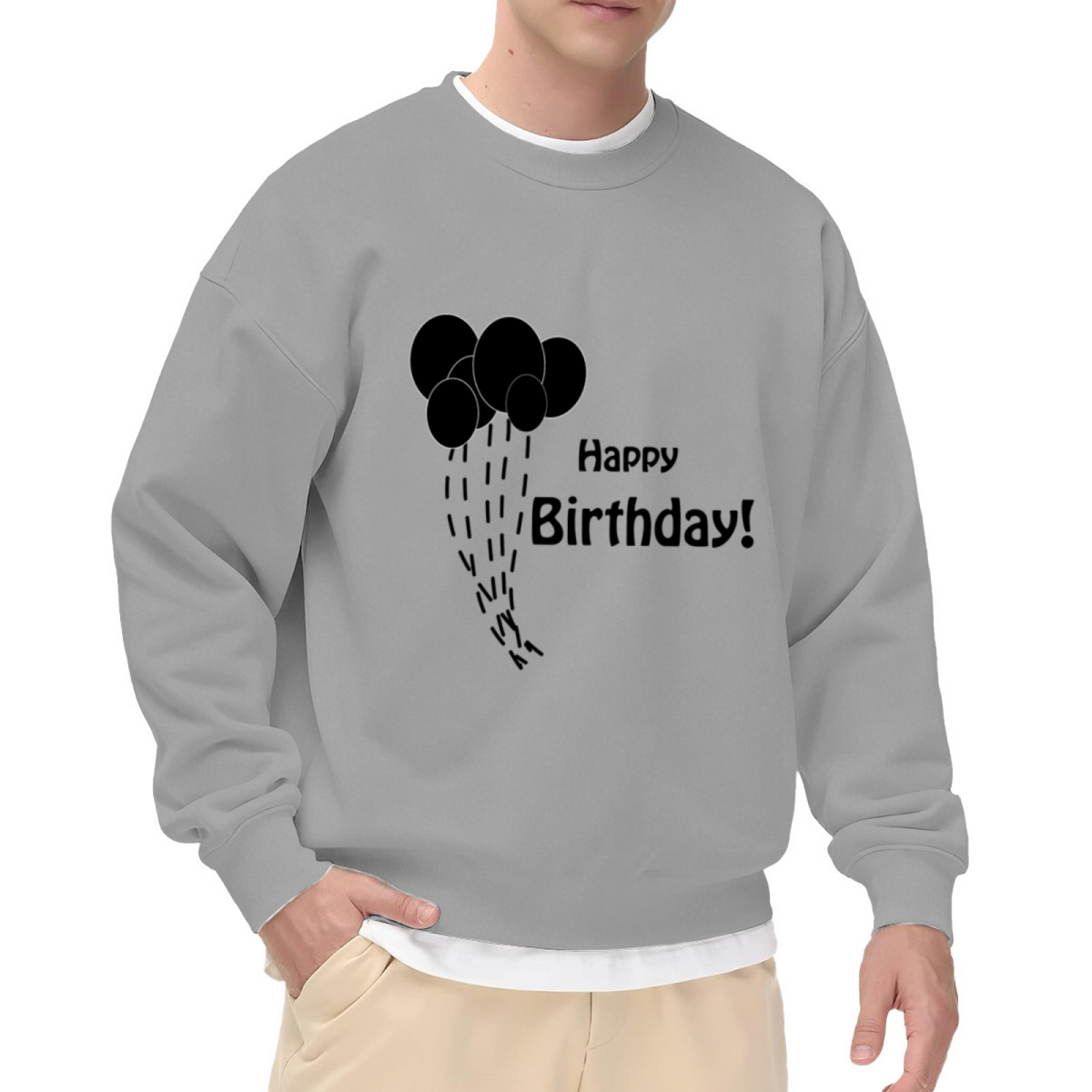 Happy Birthday Balloons Crewneck Sweatshirt, Minimalist Balloon Pullover, Birthday Gift