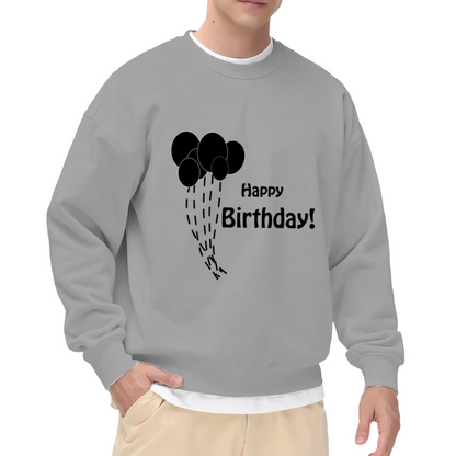 Happy Birthday Balloons Crewneck Sweatshirt, Minimalist Balloon Pullover, Birthday Gift