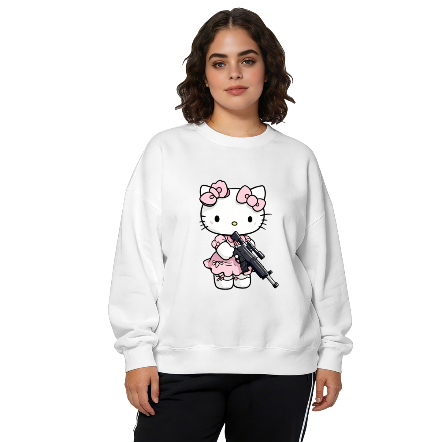Fashion Versatile Solid Casual Crewneck Sweatshirt