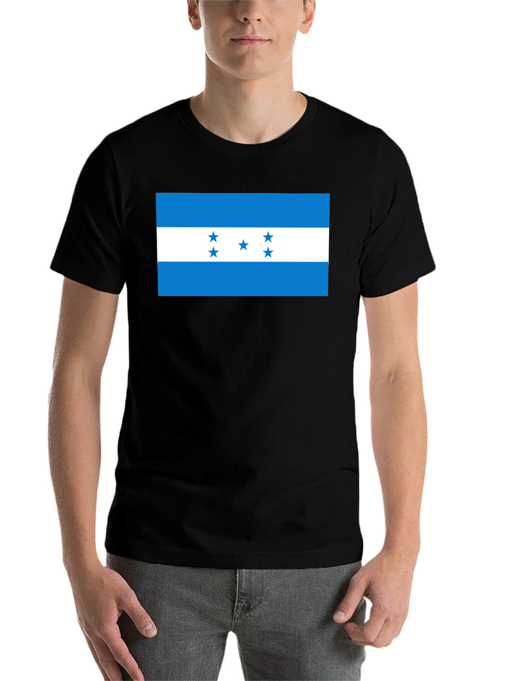 Honduras Flag Graphic Tee - Black T-Shirt