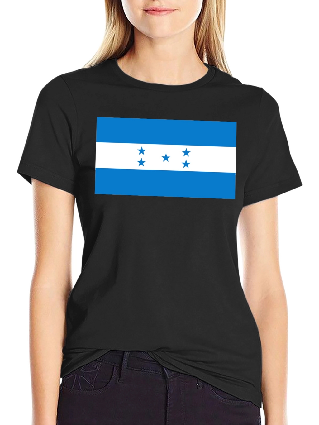 Honduras Flag Graphic Tee - Black T-Shirt
