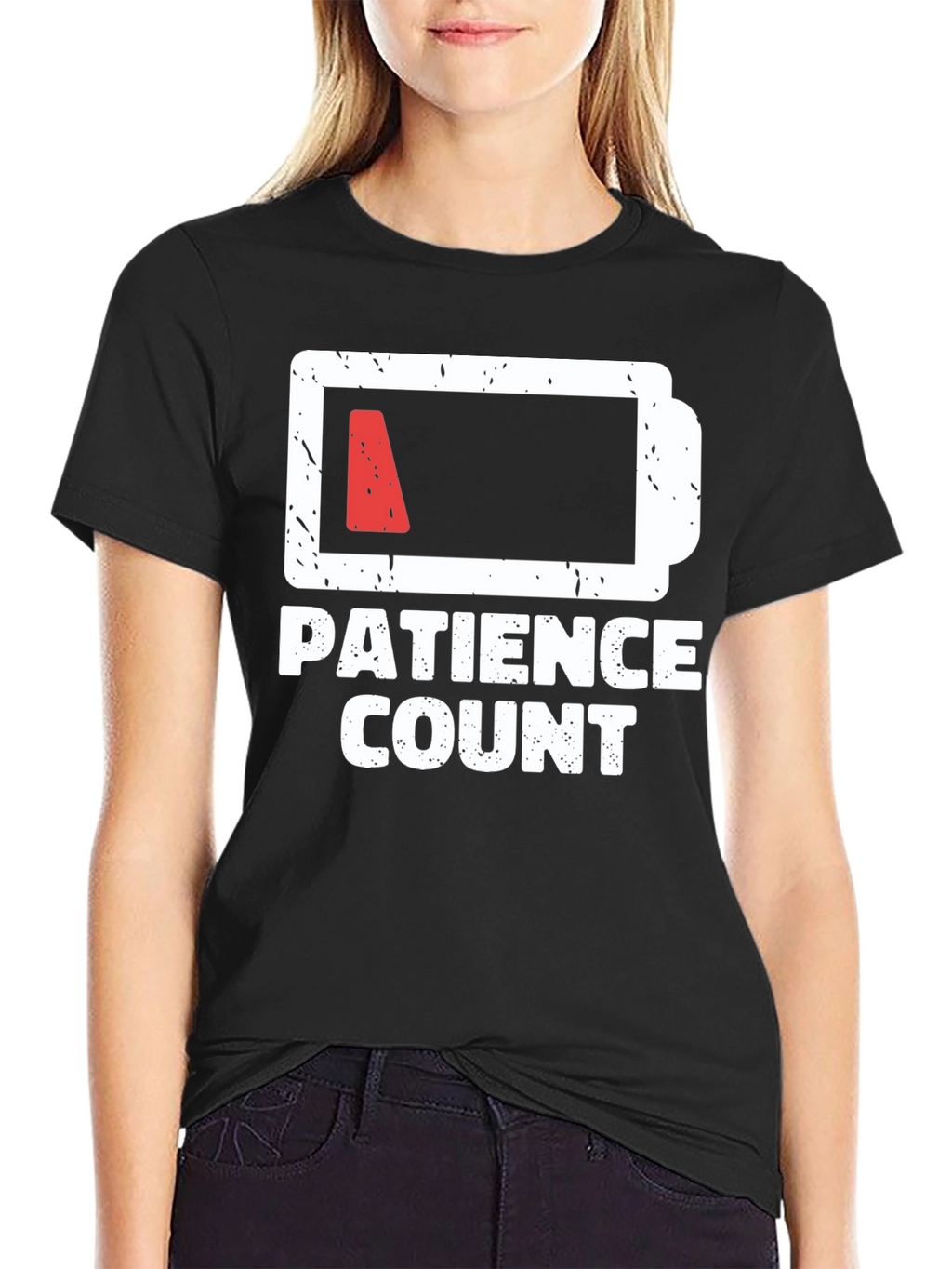 Patience Count Low Battery Graphic T-Shirt